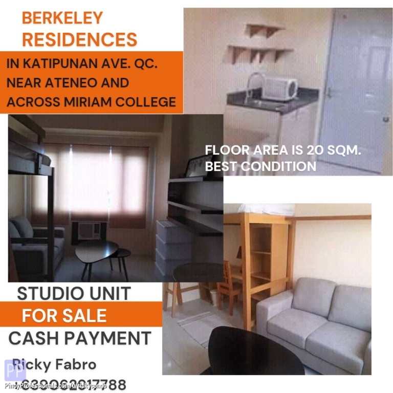 Apartment and Condo for Sale - QC Studio unit for sale across Miriam College and near Ateneo