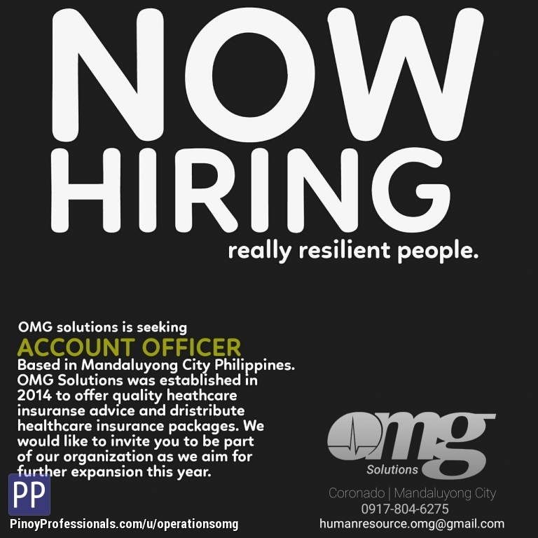 Healthcare - Job Opening at OMG Solutions: Account Officer