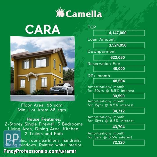 House for Sale - camella sta maria cara model house