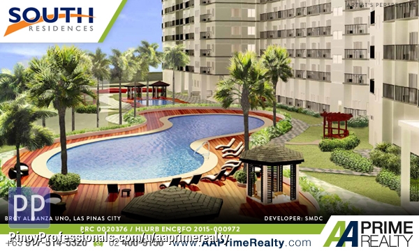 Apartment and Condo for Sale - 1BR with Balcony at SOUTH RESIDENCES by SMDC in LAS PINAS (behind Southmall)