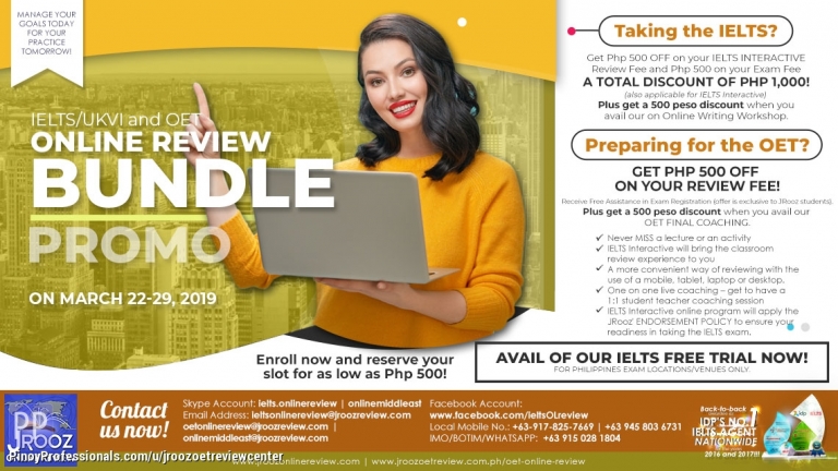 Education - JROOZ IELTS & OET Online Bundle PROMO on March 22-29, 2019