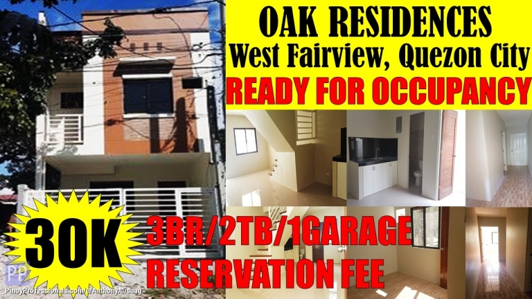 House for Sale - 3BR Townhouse Oak Residences West Fairview Quezon City