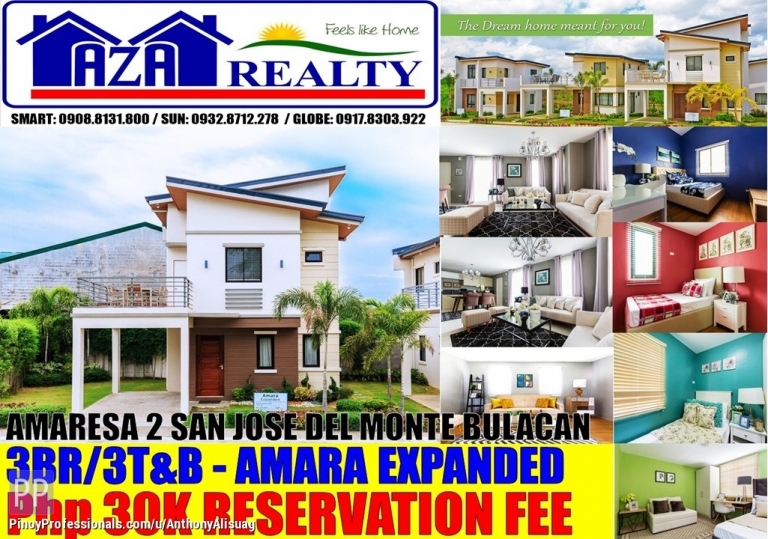 House for Sale - Php 33,056/Month 3BR Single Attached Amara Expanded Amaresa 2 in Bulacan