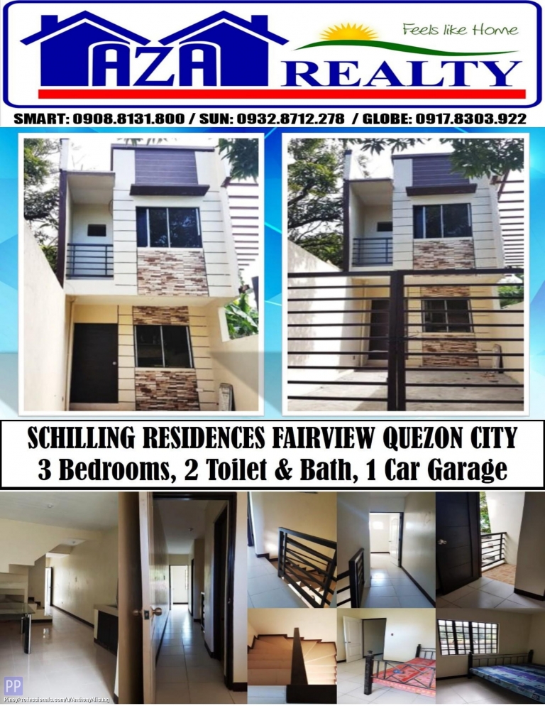 House for Sale - Schilling Residences 3BR Townhouse 91sqm. House & Lot For Sale North Fairview Quezon City