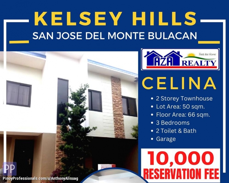 House for Sale - 3 Bedrooms Celina Townhouse Kelsey Hills San Jose Del Monte Bulacan