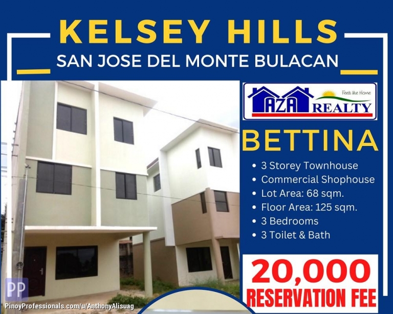 House for Sale - 3 Bedrooms Bettina 3 Storey Commercial Shophouse Kelsey Hills San Jose Del Monte Bulacan