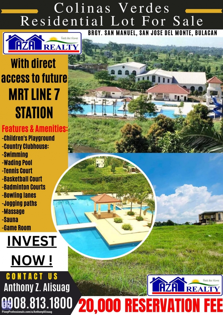 Land for Sale - Near Future MRT 7, Hospitals & School Residential Lot For Sale in Colinas Verdes Bulacan