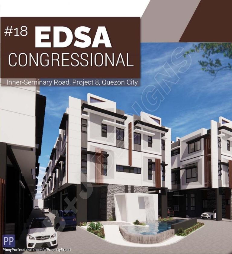 House for Sale - 3 Storey, # Bedroom Townhouse in QC few minutes away from SM North EDSA and Trinoma. Near LRT-1 Roosevelt in EDSA-Muñoz Quezon City