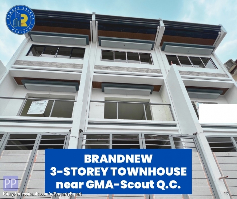 House for Sale - 3-Storey Townhouse for Sale in Kamuning QC near Starbucks E. Rodriguez and Tomas Morato Commercial District