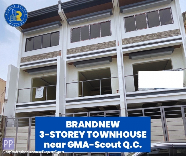 Apartment and Condo for Sale - Brandnew 3-Storey Townhouse near Scout-GMA Quezon City. Few minutes away from Tomas Morato, New Manila, and EDSA-Cubao