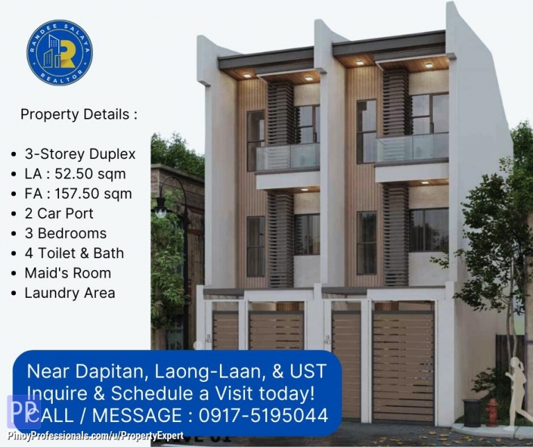 House for Sale - Brandnew 3-Storey Townhouse near Welcome Rotonda QC and UST Dapitan
