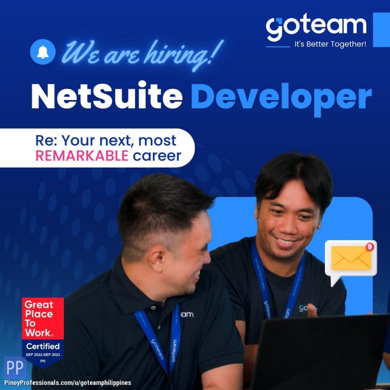 IT and Software Development - Hybrid Job Hiring: NetSuite Developer - GoTeam Philippines