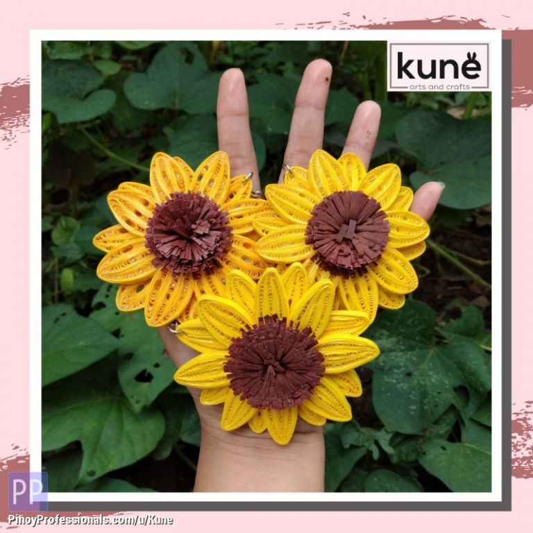 Arts and Crafts - Paper-quilled Sunflower Keychains