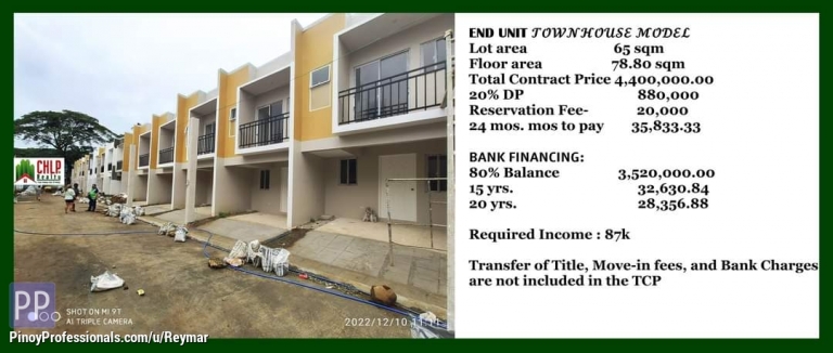 House for Sale - End unit townhouse for sale! Inquire now. 2/20/23