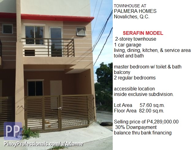 Apartment and Condo for Sale - TOWNHOUSE IN QUEZON CITY