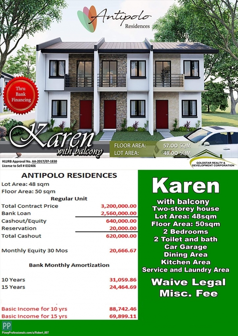 House for Sale - AFFORDABLE HOUSE IN KAREN ANTIPOLO RESIDENCES