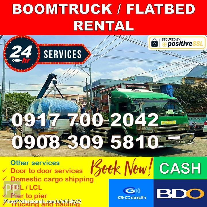 Moving Services - BOOM TRUCK / FLAT BED FOR RENT