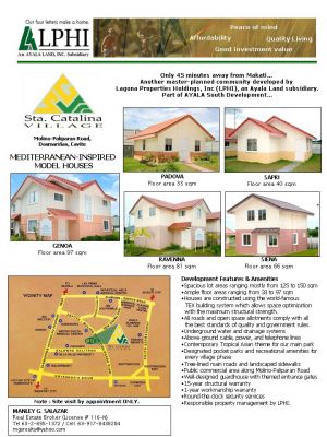 House for Sale - AVIDA RESIDENCES - STA CATALINA : Affordable Ayala project in Cavite
